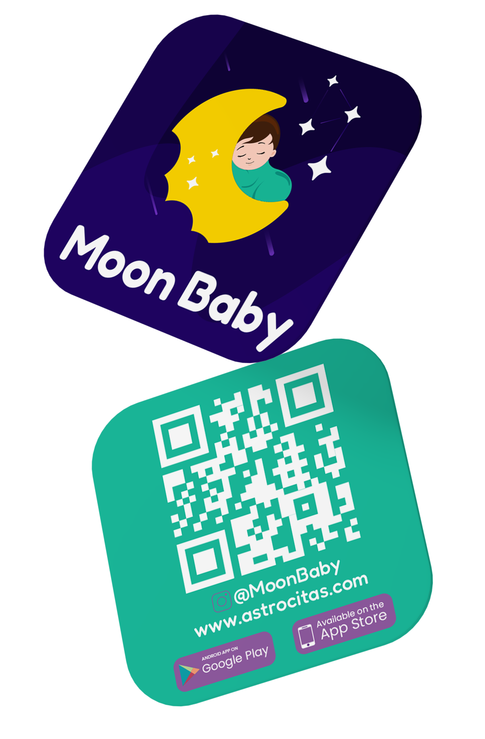 Moon Baby Business Cards Mockup