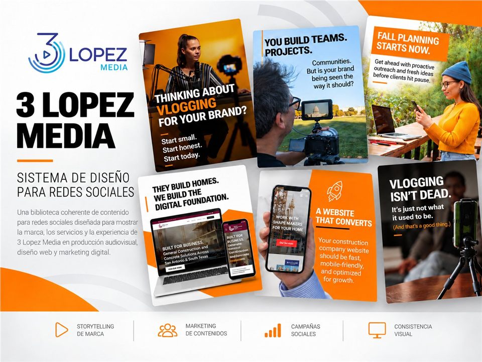 3 Lopez Media — sistema de diseño para redes sociales
