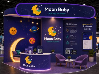 Stand promocional de Moon Baby en una exposición