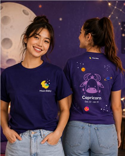 Aplicación de la identidad Moon Baby en camisetas