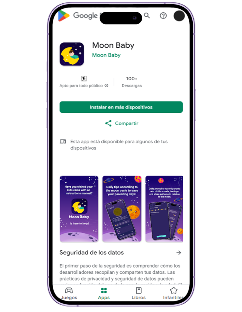 Página de Moon Baby en Google Play en español